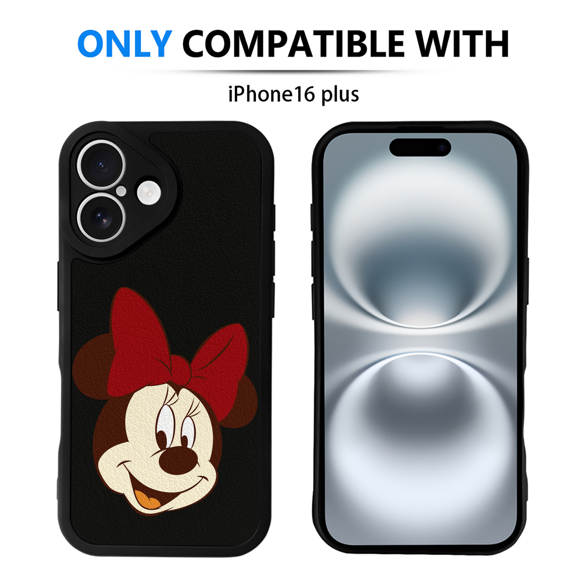（画像用） ミッキーマウス Mickey Mouse 【iPhone 16シリーズ対応】シリコンスマホケース（レザー調） 材質：シリコン